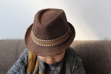 Neue Fashion Kids Boy Girl Unisex: Fedora Hut Kontrast Trim Cool Jazz Hut Trilby Cap Chapeau