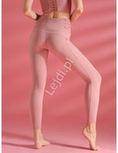 Jasno różowe legginsy damskie, odzież sportowa 0226