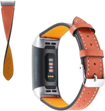 Fitbit Charge 4 / 3 genuine leather watch band - Orange