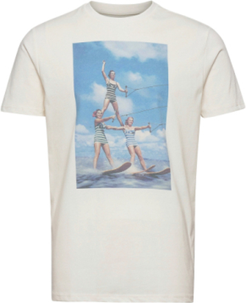 Clive Recycled Cotton Printed T-Shirt T-shirts Short-sleeved Hvit Kronstadt*Betinget Tilbud