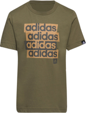 Lin Repeat T-Shirt Kids T-shirts Short-sleeved Kakigrønn Adidas Sportswear*Betinget Tilbud