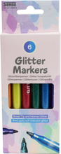 Glitter Fiberpennor 6-P Toys Creativity Drawing & Crafts Drawing Coloured Pencils Multi/patterned Sense