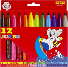 Fiberpen Jumbo 12-P Toys Creativity Drawing & Crafts Drawing Coloured Pencils Multi/patterned Sense