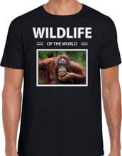 Aap / Orang Oetan t-shirt met dieren foto wildlife of the world zwart voor heren