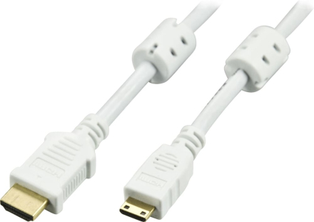 DELTACO HDMI-kaapeli, v1.4+Ethernet, 19-pin u-Mini u, 1080p, valk, 2m