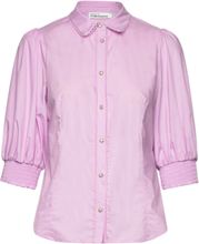 "Chillykb Blouse Tops Shirts Short-sleeved Purple Karen By Simonsen"