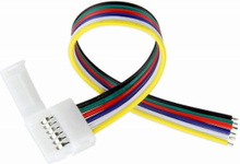 Clip Pigtail Connector voor 12mm RGBWW / RGB CCT Led Strips | 6 Contacten