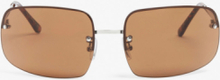Wide frameless sunglasses - Brown