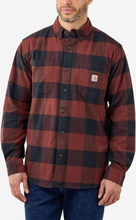 CARHARTT Midweight Flannel L/s Plaid Shirt MINERAL RED (L)