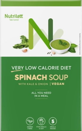 Nutrilett VLCD Vegan Spinach Soup with Kale & onion meal replacement soup, 35 g, 5-PACK