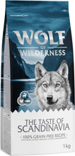 Zum Sonderpreis! Wolf of Wilderness Trockenfutter 2 x 1 kg - The Taste of Scandinavia - Lachs, Rentier, Huhn