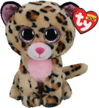 Ty Livvie - Brown/Pink Leopard 23 Cm Toys Soft Toys Stuffed Animals Multi/patterned TY