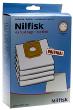 Sac aspirateur, fibres synthétiques, Par 4 + Microfiltre NILFISK