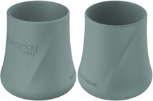 Silic Baby Cup 2-Pack Harmony Green Home Meal Time Cups & Mugs Cups Grey Everyday Baby