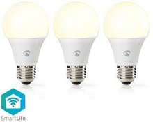 Nedis SmartLife LED-Lampor | Wi-Fi | E27 | 800 lm | 9 W | Varm Vit | 2700 K | Energiklass: F | Android- / IOS | A60 | 3 st.
