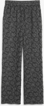 Regular waist wide leg trousers floral jacquard - Black