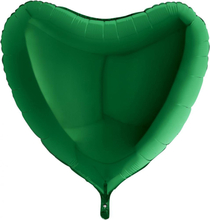 Folieballong Stor Hjärta Grönt - 91 cm