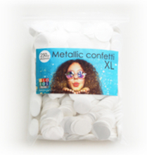 Confetti metallic rond 23mm - 250 gram - wit