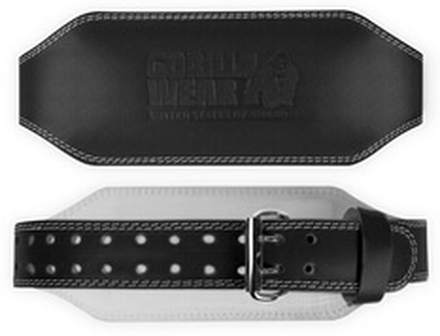 6 Inch Padded Leather Belt, black/black, small/medium