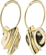 "Em Wavy Hoop Earrings Gold-Plated Accessories Jewellery Earrings Hoops Gold Pilgrim"