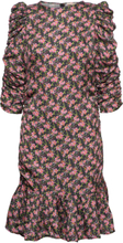 Bubble Satin Rouching Dress Kort Kjole Multi/mønstret By Ti Mo*Betinget Tilbud