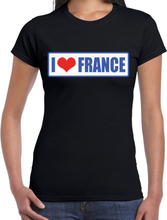 I love France / Frankrijk landen t-shirt zwart dames