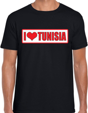 I love Tunisia / Tunesie landen shirt met bordje in de kleuren van de Tunesische vlag zwart voor heren