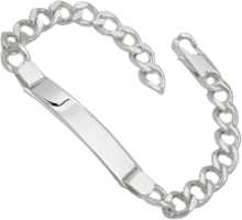 Id-Bracelet 8x3mm Wide Curb Chain With Engraving Plate 40x9x1.4mm Silver 925 20cm
