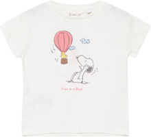 Snoopy Printed T-Shirt T-shirts Short-sleeved Hvit Mango*Betinget Tilbud