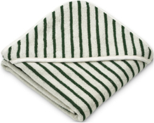 Alba Hooded Baby Towel Yarn Dyed Home Bath Time Towels & Cloths Towels Grønn Liewood*Betinget Tilbud