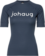 Rib Tech Tee T-shirts & Tops Short-sleeved Marineblå Johaug*Betinget Tilbud