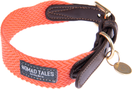 Nomad Tales Bloom Halsband, coral - Grösse S: 32 - 38 cm Halsumfang, B 25 mm