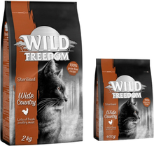 4 kg + 400 g gratis! Wild Freedom Trockennahrung - Sterilised Wide Country - Geflügel