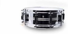 Pearl DuoLuxe Chrome-over-Brass 14"x5" Snare Drum with twin Nicotine White Marine Pearl (#405) Inlays