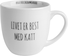 Porsgrunds Porselænsfabrik Hashtag Krus 38 cl Livet Er Best Med Katt