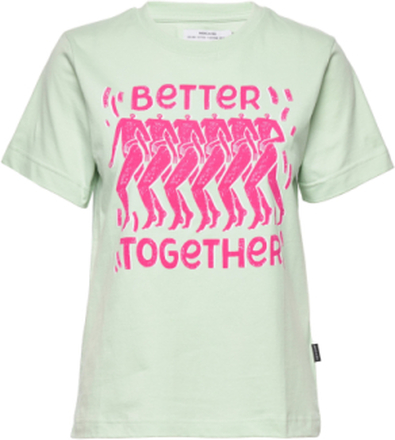 T-Shirt Mysen Better Together Mint T-shirts & Tops Short-sleeved Grønn DEDICATED*Betinget Tilbud