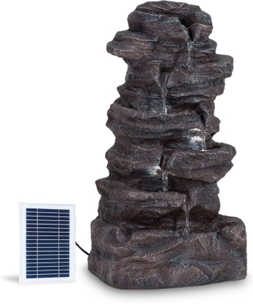 Stonehenge XL Solfontän LED-belysning polyesterharts litiumjonbatteri