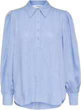 Slfviva Ls Linen Top B Shirts Linen Shirts Blå Selected Femme*Betinget Tilbud