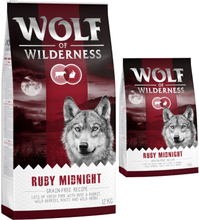 12 kg + 1 kg gratis! Wolf of Wilderness Trockenfutter 13 kg - Ruby Midnight - Rind & Kaninchen