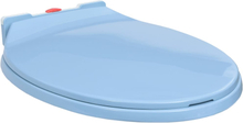 vidaXL Toalettsete myktlukkende med hurtigutløsing blå oval