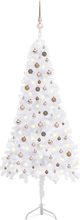 vidaXL Albero Natale per Angolo con LED e Palline Bianco 240 cm PVC