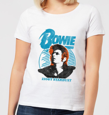 David Bowie Ziggy Stardust Orange Hair Women's T-Shirt - White - XXL
