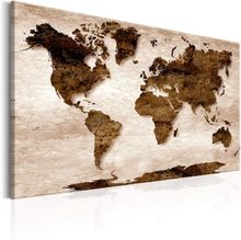 Canvastavla - World Map: The Brown Earth 60 x 40 cm (Världskarta)