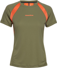 Black Feather Tee Sport T-shirts & Tops Short-sleeved Khaki Green Newline