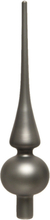 Glazen kerstboom piek antraciet (warm grey) mat 26 cm