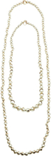 Pre-eide faux perler tone metall sett med 2 halskjeder
