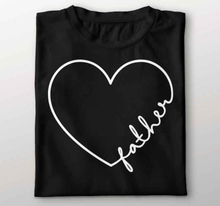 Vaderdag t-shirt Kalligrafisch hart