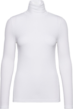 "Modal Rib Longsleeve Turtleneck Tops Knitwear Turtleneck White Calvin Klein"