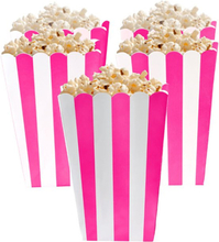Popcornbägare Neonrosa Randiga - 5-pack