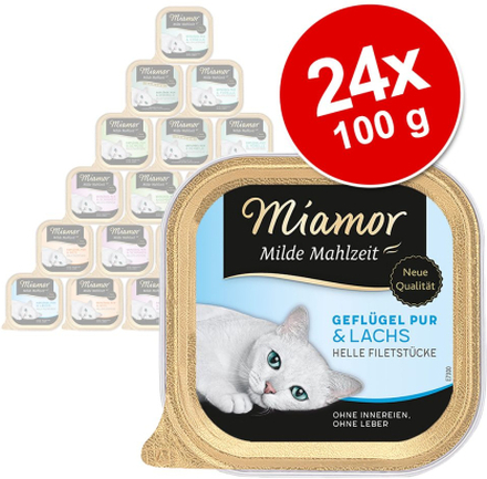 Sparpaket Miamor Milde Mahlzeit 24 x 100 g - Senior Geflügel Pur & Rehwild